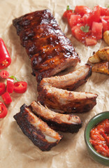 Honey glazed pork ribs