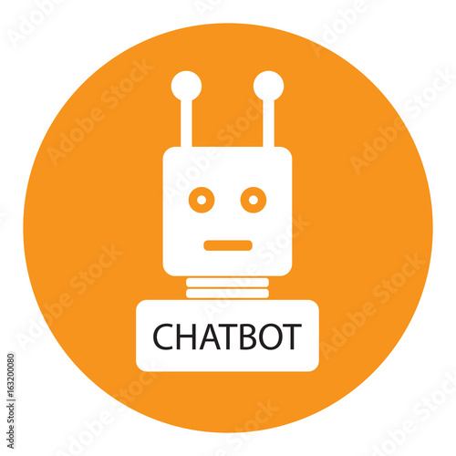 "chatbot vector icon on orange and white background" fichier vectoriel