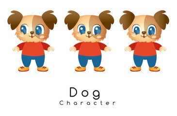 Cute Puppy Mascot on White Background : Vector Illustration