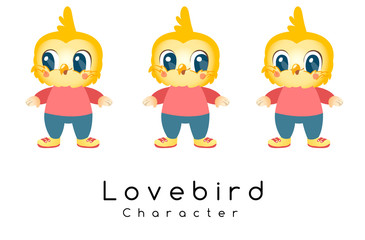 Cute Bird Mascot on White Background : Vector Illustration