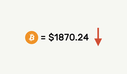 Illustration of concept of Bitcoin cryptocurrency