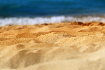 Fototapeta na wymiar Beautiful texture of yellow sand
