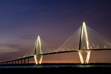 Ravenel Bridge Dark Sunset - Charleston, SC