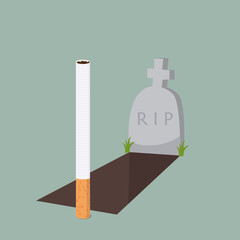 Cigarette with grave