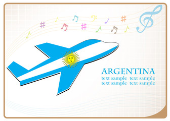 plane icon made from the flag of argentina