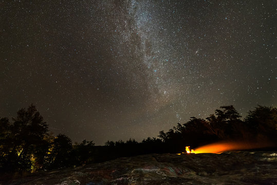 starry night over fire