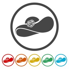 Woman's hat icons set - Illustration 