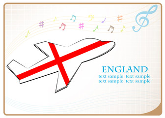 plane icon made from the flag of England