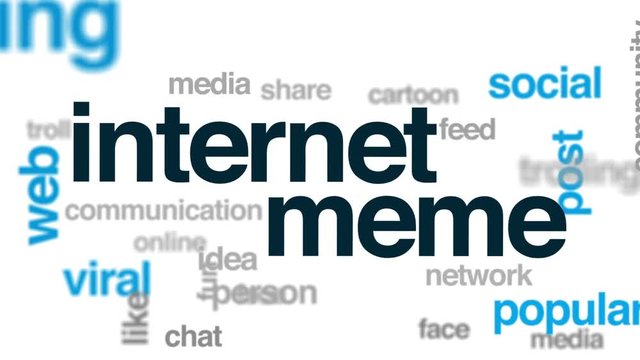 Internet meme animated word cloud, text design animation.