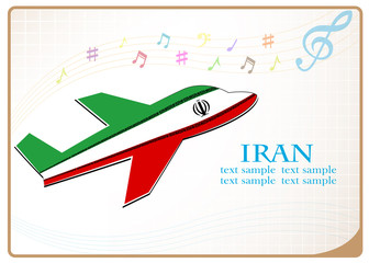 plane icon made from the flag of Iran