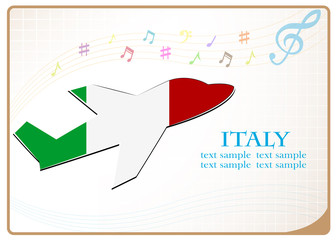 plane icon made from the flag of Italy