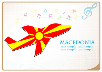 plane icon made from the flag of Macedonia