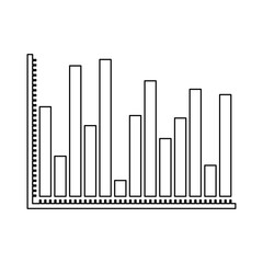 monochrome silhouette of statistical graphs bars vector illustration