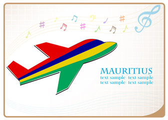 plane icon made from the flag of Mauritius