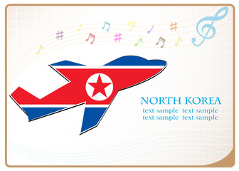 plane icon made from the flag of North Korea