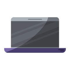 colorful silhouette of laptop computer with half shadow vector illustration