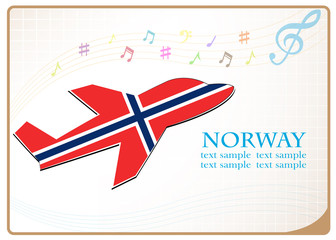 plane icon made from the flag of Norway