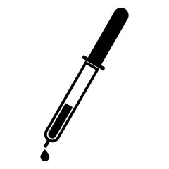 Pipette with drop the black color icon .