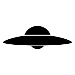 UFO. Flying saucer the black color icon .