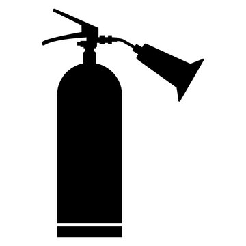 Fire extinguisher the black color icon .