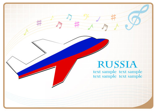 plane icon made from the flag of Russia