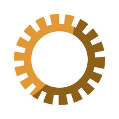 colorful silhouette of gear with half shadow vector illustration