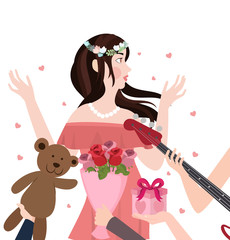 celebity meet fans receive present famous artist success entertainment music business