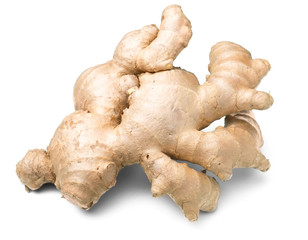 ginger isolated on the white background, (large depth of field, taken with tilt shift lens)