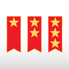 gold star rank on red tag