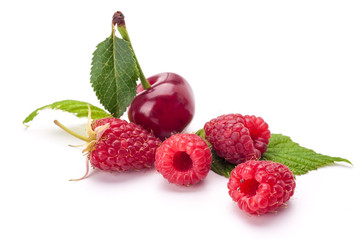 cherryes and raspberry