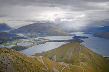 View of lake Wanaka from Rob Roy's peak