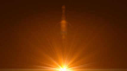 Lens flare light over black background. Easy to add overlay or screen filter over photos