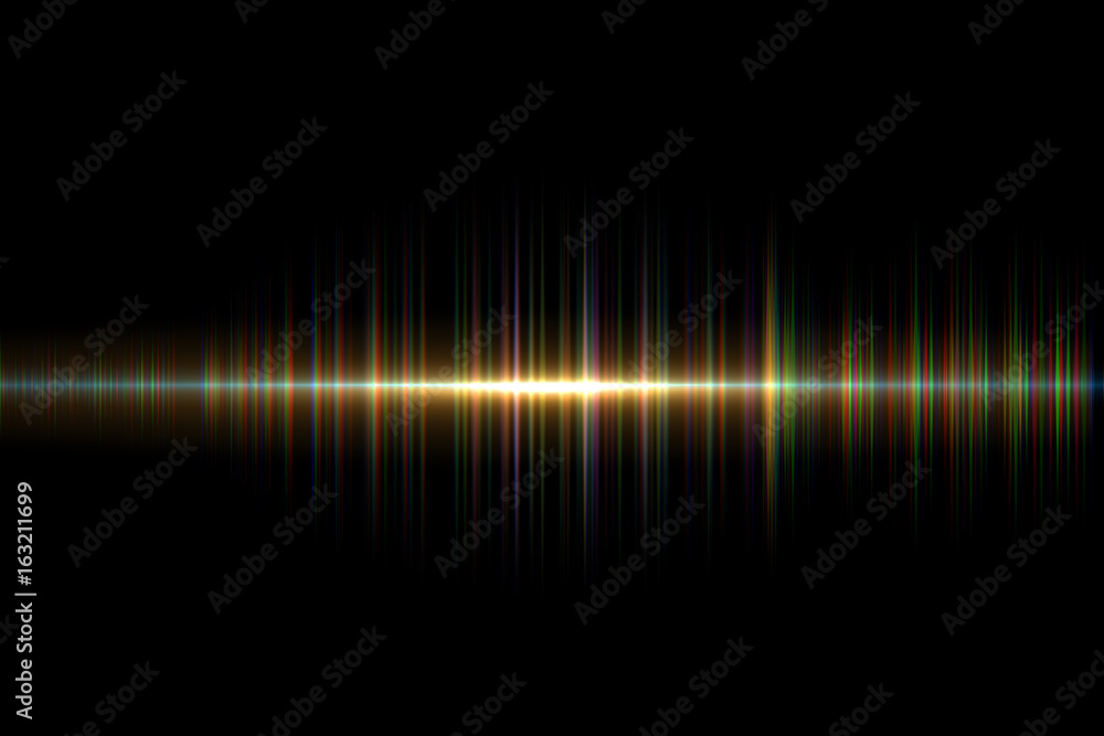 Poster digital neon sound waves. music colorful musical bar in dark background.glowing particles and wirefr