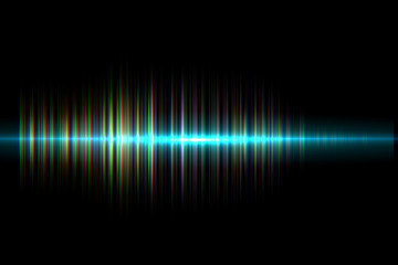 Obraz premium digital neon sound waves. Music colorful musical bar in dark background.glowing particles and wireframe for technology concept. abstract background