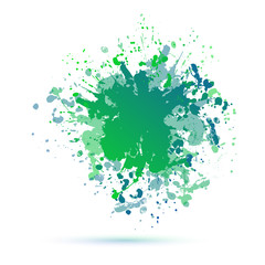 Vector abstract background with big splash. Grunge Vector Illustration. Splatter template. Paint set for design use. Ink spot