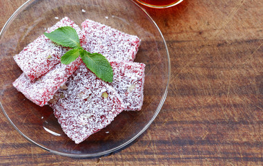 Turkish delight rahat loachum traditional oriental dessert