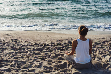 Young woman practicing yoga