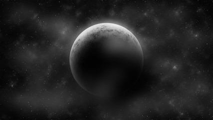 Obraz na płótnie Canvas Crescent moon on cloudy space . Abstract background . illustration