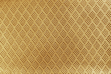 Gold color mesh fabric textile texture background,lattice sport wear textured
