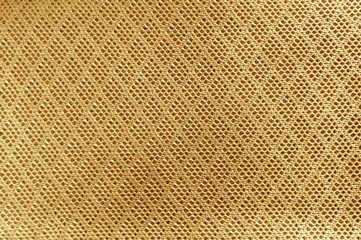 Poster Gold color mesh fabric textile texture background,lattice sport wear textured © weedezign