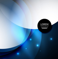 Overlapping circles on glowing abstract background
