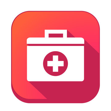 ikona z długim cieniem na tle zaokrąglonego kwadratu