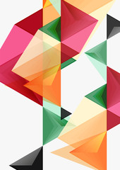 Triangular low poly vector a4 size geometric abstract template