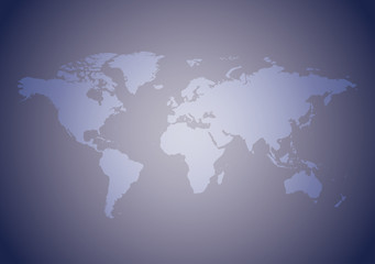 light violet background with map of the world - vector with radial gradient