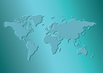 light green background with map of the world - vector