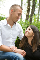 Young loving couple moments of happiness and joy, love and tenderness. Relationships, dating, lifestyle concept