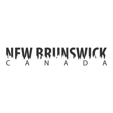 New Brunswick. Canada. Text or labels with silhouette of forest.