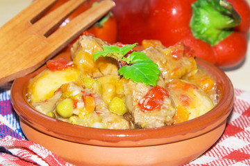 Beef stew on the table