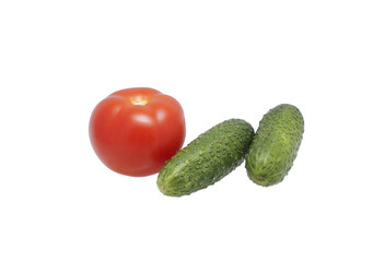 Tomatoes and cucumbers.