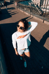 Young girl on the city street
